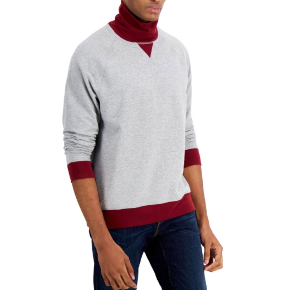 CLUBROOM Mens Gray Turtle Neck Classic Fit Fleece Sweatshirt XXL
